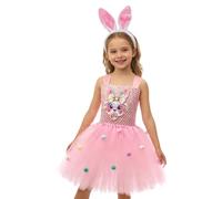 Generico Girls Easter Rabbit Outfits Adjustable Durable Jumpsuit Easter Dress for Girls Party Photo Theatre Birthday Christmas
