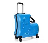 Generico Girls Luggage | Riding Luggage with 3 Digit Password Lock | 20 Inch Silent Wheels, Safety Belts, Handlebars & Peda, Lake Blue, refer to the description, Reference description