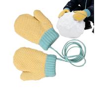 Genérico Girls Winter Snow Gloves | Comfortable with Anti-lost Drawstring,Plush Mittens for Outdoor Snow Play | for Baby Kids Preschool 1-3 Years Yard Skating