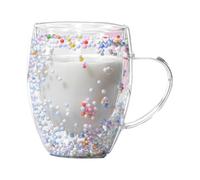 Genérico Glass Coffee Mug - Double Wall Mug | Clear Insulated Drinkware | 350ml Heat Resistant Glass | Aesthetic | Elegant Clear Cup for Girls at Home Kitchen