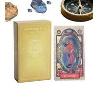 Generico Golden Tarot Deck 78 Cards | Learning Tarot - Oracle 10.3 x 6 cm for Spiritual Affirmation Divination Reading Adventure Exploration