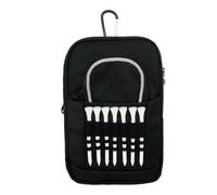 Genérico Golf Ball Storage - 14 x 5 x 21 cm Dimensions 96 g Weight Nylon Fabric (1 Pack) Organizer with 7 Compartments, Case with Zipper and Carabiner Clip for Tees, White/Dark Grey Heather, Consulte