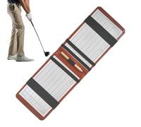 Generico Golf Scoreboard | PU Leather Golf Course Notebook | Distances for Practice Training Driving Range Home Garden Club Competition Simulation