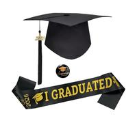 Generico Graduation Cap and Headband | Bachelor's Graduation Headpiece with Long Stole and Badge | Doctoral Hat | for Students School College University Party Decoration Unisex Congratulations