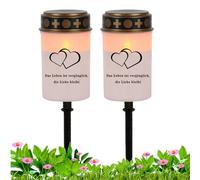 Generico Graveyard Lights for Grave | Set of 2 Flameless Tea Lights - Waterproof Ground Spike Decorations for Garden Pathway Cemetery Yard Home Party