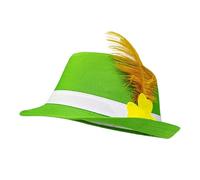 Genérico Green Cup Hat,Irish Costume with ,Felt Fedora for - for Men Women Adults Stage Cosplay School Work Daily Photo Booth Travel Festival
