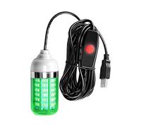 Generico Green Fishing Light 5 m Line Attract Fish - 12 x 6.5 x 6.5 cm 140 g 500 mA Warm White Raft Pole Light - Underwater Submersible Lamp for Night Ice Bass Fishing - Pond Bait