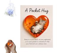 Genérico Greeting Cards - Heart Shaped Sleeping Cat Memorial Postcard,Message Card | For Men Women Kids Family Friends Grandparents