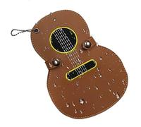 Genérico Guitar Pick Case | Plectrum Organizer with 17 Slots, Synthetic Leather Pick Holder Keychain | for Electric Guitar, Bass and Ukulele, brown, Consulte la descripción, See description