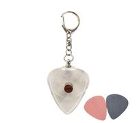 Genérico Guitar Pick Holder - Transparent Light Jar with Key Ring - Pick Holder for Players, Men, Lovers, Musicians, Player, Beginners, Women and