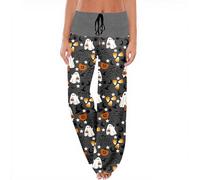 Genérico Gym Pants Workout Skeleton Horror Bloody Yoga Pants for Women Halloween with Elastic Fabric Spider Web Elegant Straight Pants Pumpkin, A Black, S