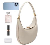 Generico Half Moon Bag - Elegant Silhouette Shaped, Lightweight Design, Women's Shoulder Strap With Sophisticated Storage Capacity, Versatile Case That Can Be Changed In 4 Ways | For C, White