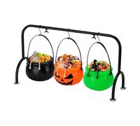 Genérico Halloween Candy Bowl - Witch Cauldron Snacks Fountain for Halloween - 3 Pieces with Stands for Outdoor Sweet Dessert Buffet