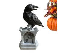 Genérico Halloween Crow Figurine - Crow on Tombstone Decorative Figurine for Halloween | Decorative Bird Sculpture for Entryway Garden Living Room Bookshelf