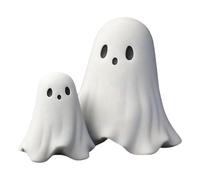 Genérico Halloween Ghost Figures - 2.05 Inch Small Resin 2 Piece Set Cute Miniature Ghost Statues, Creepy Collectibles Halloween Tabletop |