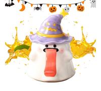 Generico Halloween Glasses for Children - Beer Tankard for Home, Porcelain, Ghost-shaped 0.45L with Lid for Movie Evenings, Juice, Hot Coffee, Milk in the Living Room
