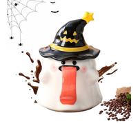 Genérico Halloween Mugs For Children,Home Beer Mug - Ghost Ceramic Mug 45cl With Lid For Room Studio Movie Nights Hot Coffee Wine Beer