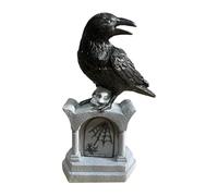 Genérico Halloween Raven Tombstone Decoration,Gothic Tomb Figures with Raven | Resin Figures Decoration Home for Indoor Outdoor Desk Garden Living Room