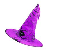 Genérico Halloween Spider Web Print Hat - Party Hat for Spider Web Costume | Decorative Spider Web Witch Hats, Halloween Hat for Costumes