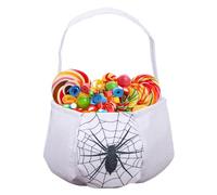 Generico Halloween Trick or Treat Bags | Reusable Candy Handle Bag | Large Capacity Gift Organizer for Trick Treat Party Boys Girls Adults, White Spider Web, riferimento alla descrizione