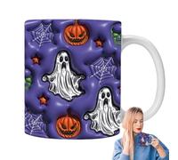 Generico Halween Coffee Cup Pumpkin Ghost Pattern, Milk Cup | Ceramic Water Cups 12oz for Milk, Hot Cocoa, Coffee, Tea, Holiday Mugs for Home Kitchen, Autumn, Thank You