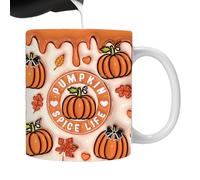 Generico Halween Coffee Cup Pumpkin Ghost Pattern, Milk Cup | Ceramic Water Cups 12oz for Milk, Hot Cocoa, Coffee, Tea, Holiday Mugs for Home Kitchen, Autumn, Thank You