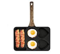 Generico Hamburger Pan with Eggs, Stone Holes | Non-Stick Metal Pädella 13.98 Inches, Versatile Five Grill Breakfast Pädella for Cooking More Foods Conte