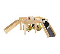 Genérico Hammock Castle for - Lightweight Elegant Compact Hamster Wood, Sl abin, 2 Tiers House Made, Small Pets Indoor Living Room | Multipurpose Outdoor Indoor Utility