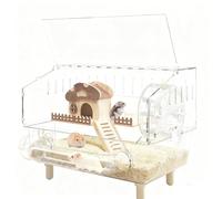 Genérico Hamster Cages - Double Layer Clear Habitat with Acrylic | Large Hamster Cage - for Substrate, Small Animal Enthusiasts, Home, Pet, Travel, Play