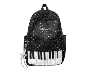 Genérico Hand Luggage Backpack - Large Capacity Backpack with Piano Print | Executive Business Briefcase Bag - For Laptop, Day to Day and Airplane, Black/White, Consulte la descripción, See
