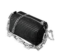 Genérico Handbag With Rhinestones - Evening Clutch With Glitter Luxurious Square Shining | Handbag Đe Hand Çon Diamonds In The Armpits | B´olso Versatile Ćon Chain, For Women, Black, Consulte la