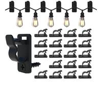 Genérico Hanging Hooks for String Lights | Set of 20 Pieces Weatherproof Hooks and Fasteners for Christmas Lights, for Path, Patio, Garden, Balcony, Porch and Terrace
