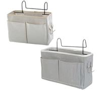 Generico Hanging Storage Organizer with U Hook Linen Cotton Closet Organizer Hanging Closet Organizer for Bunk Bed Closet Organizer Organizer Closet Bag Holder and Bathroom Item Holder Saving