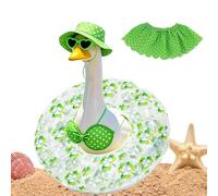 Genérico Hawaiian Summer Porch Goose Clothes with Hat and Sunglasses