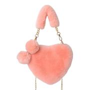 Genérico Heart Shape - Plush Shaped Soft Shoulder | Large Capacity Hand Held for Women, Women, Students, Daily Carrying, Cute Accessory, Korean Pink, Consulte la descripción
