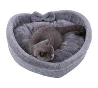 Generico Heart Shaped Cat Sleeping Warm Plush Cosy Design Comfortable Ergonomic Support Soft Fabric | Winter Rest Sanctuary for Apartment