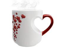 Generico Heat Sensitive Coffee Mug - Color Changing Ceramic Beverages Heart Shaped Tumblers Set Temperature Activated Color Detection Mug Gift Display Stand