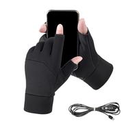 Genérico Heated Gloves, Electric Hand Warmer - USB Rechargeable Cycling Gloves with Two Touch Fingers - for Men and Women Use in Motorcycle Work Skiing and