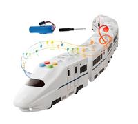 Generico High Speed ABS 28.35 x 1.57 Inches Freely Assembled Railway Model Battery Powered | Interactive Play Set with Bright Music, Metropolis Toy