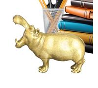 Genérico Hippo Statue, Miniature Copper Figurine, Tabletop Ornament For Home, Decorative Animal Design, Compact Build, Living Room Bookshelf Mantel Display For Holiday Parties