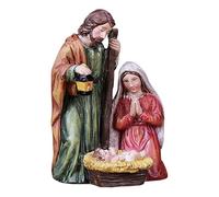 Generico Holy Family Figurine - Resin Nativity Scene Sculpture | Holy Family Jesus Mary Joseph Religious Figurîne Decoration for Housewarming | Small Resin Nativity Sculpture