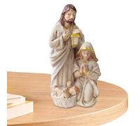 Generico Holy Family Statue - Catholic Nativity Scene Decoration, Fade Resistant Stone Finish, Portable Table Ornament with Holy Heart | Spiritual Serenity Design for