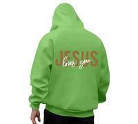 Genérico Hoodies Men Jesus Clothing Men Sport Sweatshirt Letter Print Reversible Sweatshirt Exercise Outdoor School Season, green, XL