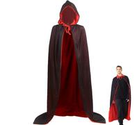 Genérico Horror And Masquerade Reversible Velvet Costume Cape | Vampire Hooded Cloak for Women Men Adult Costumes Carnival and Masquerade at Home