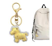 Genérico Horse Charm - Wealth Symbol Pendant | Equine Keychain: Auspicious Blessing Phrase Design, Celebration of Success Motivation Inspired by the Zod, Have Money Immediately, Consulte la