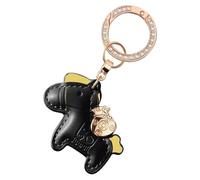 Generico Horse Keyring with Charm | Charm and Auspicious Keyring for the Year of the Horse | Spring Holidays Family Adults Women Men Girls Boys, Black, riferimento alla descrizione