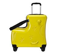 Generico Horse Riding Luggage for Hand Luggage with 3-Digit Password Lock, 20 Inch Silent Wheels, Safety Belts, Handlebars and Pedals T, yellow, refer to the description, Reference description