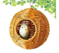 Genérico Hummingbird: Hand Woven Rattan Decorative Aviary Shelter Miniature Pet Hideaway Breathable Habitat Module for Hamster Mouse Parakeet Finch | Shelter s