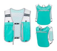 Generico Hydrating Running Vest - Lightweight Hydration Equipment, Trail Running Equipment, Breathable Multi-Pocket Backpack on Chest, Elastic Tank Stability, for Hiking, Sky Blue, Please refer to