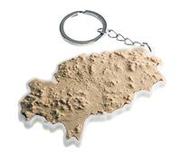 Generico Ibiza Balearic Islands 3D Topographic Keyring, Brown-White H, One size